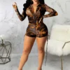 Sexy Fashion Nightclub Wear Long Sleeve Rompers