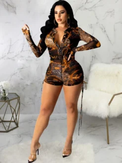 Sexy Fashion Nightclub Wear Long Sleeve Rompers