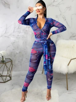 Fashion Nightclub Gauze One Piece Jumpsuits