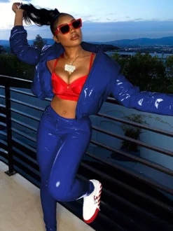 Casual Fashion Ruched Pu Solid Cotton Coat