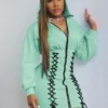 Fashion High Waist Bandage Hoodie Mini Dress