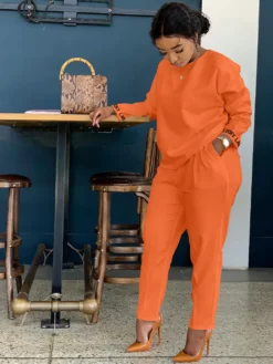 Casual Letter Embroidery Two Piece Pants Set