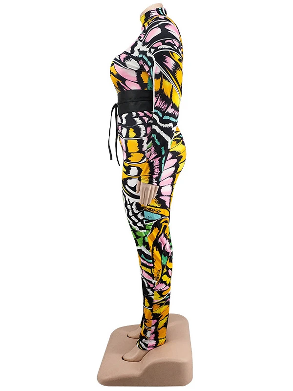 Mock Neck Tie Wrap Plus Size Jumpsuit - Image 6