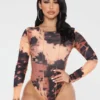 Tie Dye Skinny Plus Size Sexy Bodysuit
