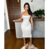 Backless Tie Wrap Sleeveless Midi Sequined Dress