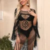 Sexy Beach Hollow Out Tassel Cover Up Dress
