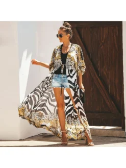 Casual Printing Sunshade Loose Chiffon Cover Up