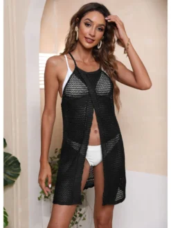 Hollowed Out Sexy Solid One Piece Cover Up