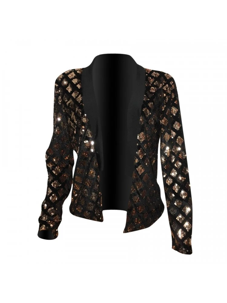 Fashion Casual Plaid Sequins Women's Suit - Image 2