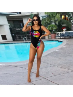 Fashion Sexy Sleeveless One-piece Bikinis Swimsuits