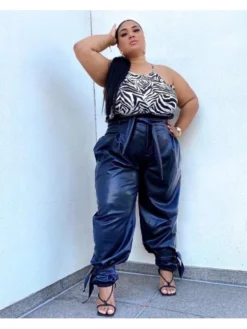 Fashion Casual Solid Color Corded Pants For Women