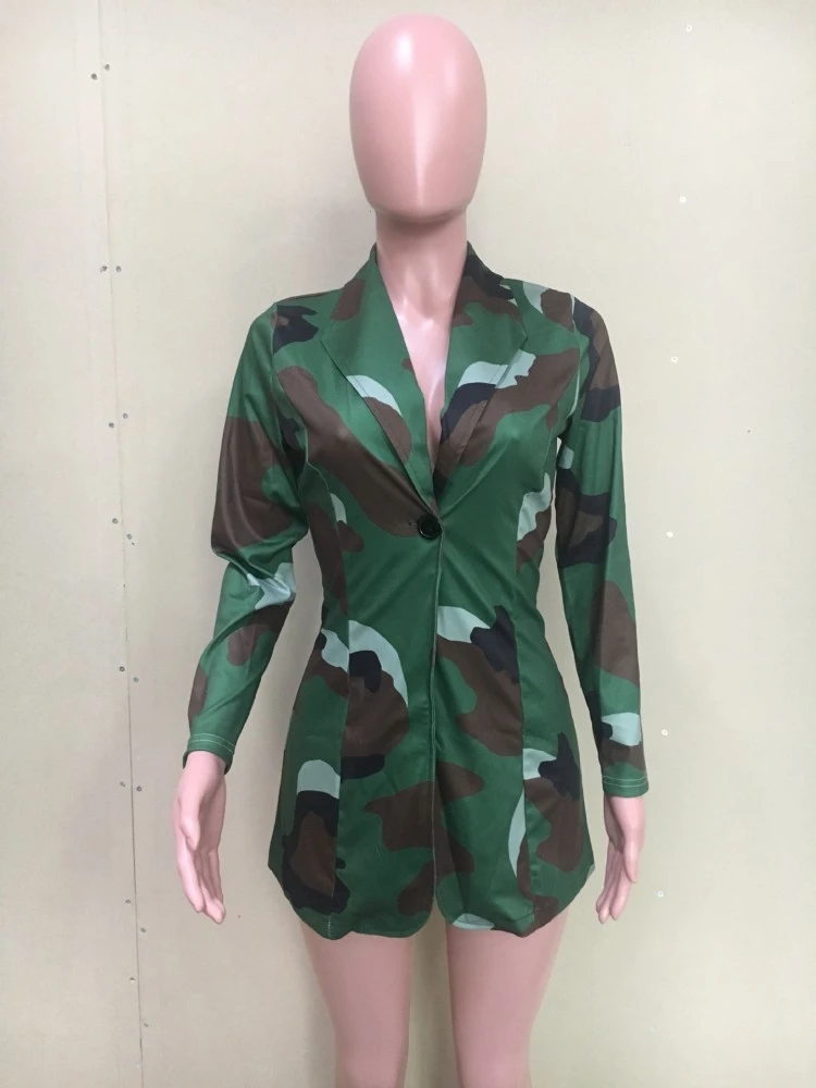 Camouflage Slim Fit Women Blazer Coats - Image 5