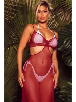 Sexy See-through Gauze Sunscreen Suspender Dress For Women