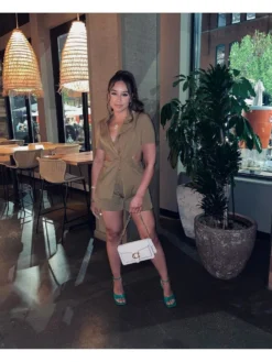 Sexy Pure Color Hollowed Out Women's Suit