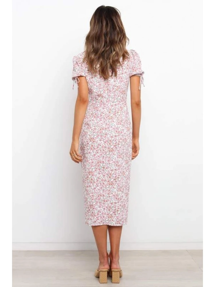 Summer V-Neck Short Sleeve Floral Dress - Image 6