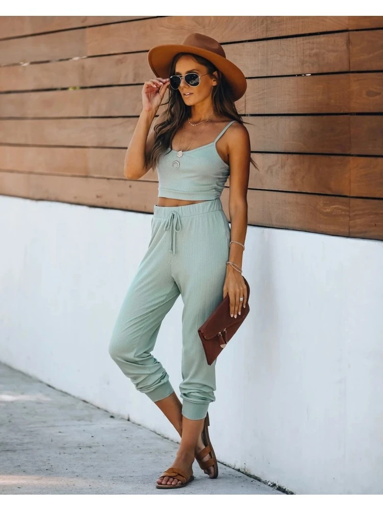 Women Solid Slip 2 Piece Trouser Suits