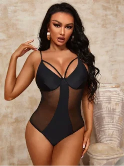 Patchwork Backless Sleeveless Sexy One Piece Swimsuits