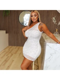 Sexy Tight Hot Drilling Sleeveless Nightclub Dress