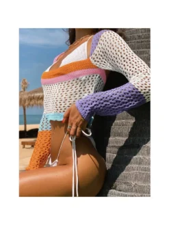 Summer Hollowed Out Women's Beach Sunscreen Top