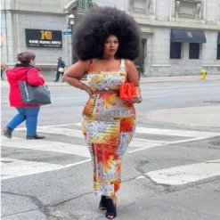 Paisley Printed Plus Size 2 Piece Skirt Sets