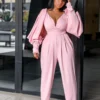 Fashion Backless Long Sleeve Jumpsuit