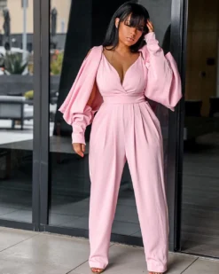 Fashion Backless Long Sleeve Jumpsuit
