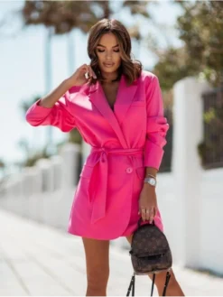 New Fashion Solid Black Blazer Coats For Ladies