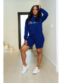 Letter Printed Fall Matching 2 Piece Jogger Sets