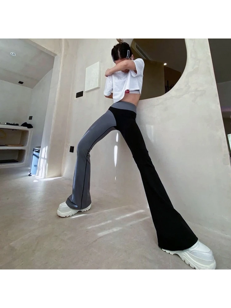 New Color Blocking Flare Trousers For Ladies - Image 3