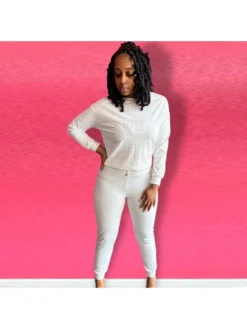 Casual Hot Drilling Top And Trouser Women's Set