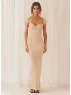 Ladies Black Slit Maxi Dresses