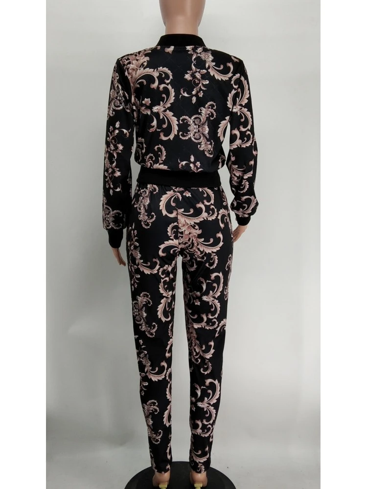 Fashion Skinny Printing Women's Trouser Two-pieces Sets - Image 7
