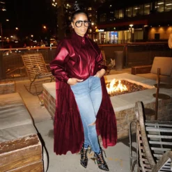 PU Pure Color Gauze Patchwork Leather Jacket