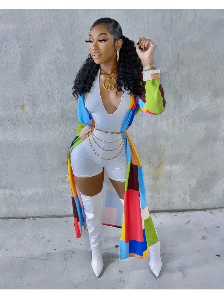 Fashion Plaid Printing Long Women's Coats