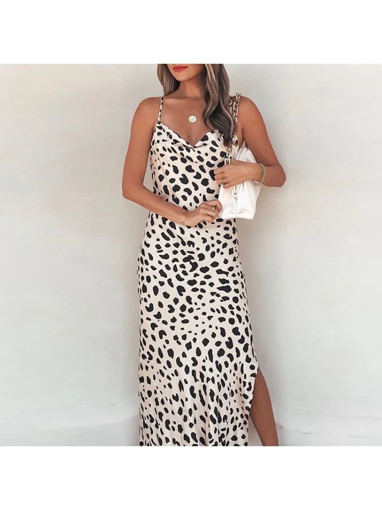 Sexy Split Hem White Backless Sleeveless Dress - Image 2