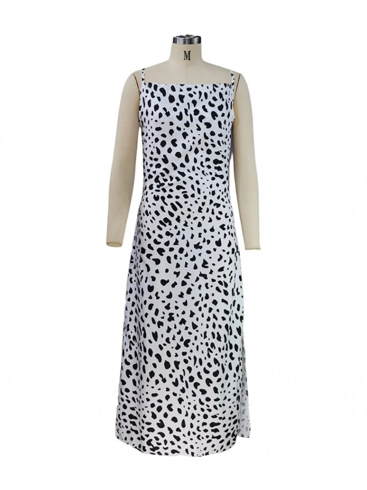 Sexy Split Hem White Backless Sleeveless Dress - Image 5