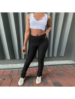 Spring Women Casual Zipper Up Skinny Pants