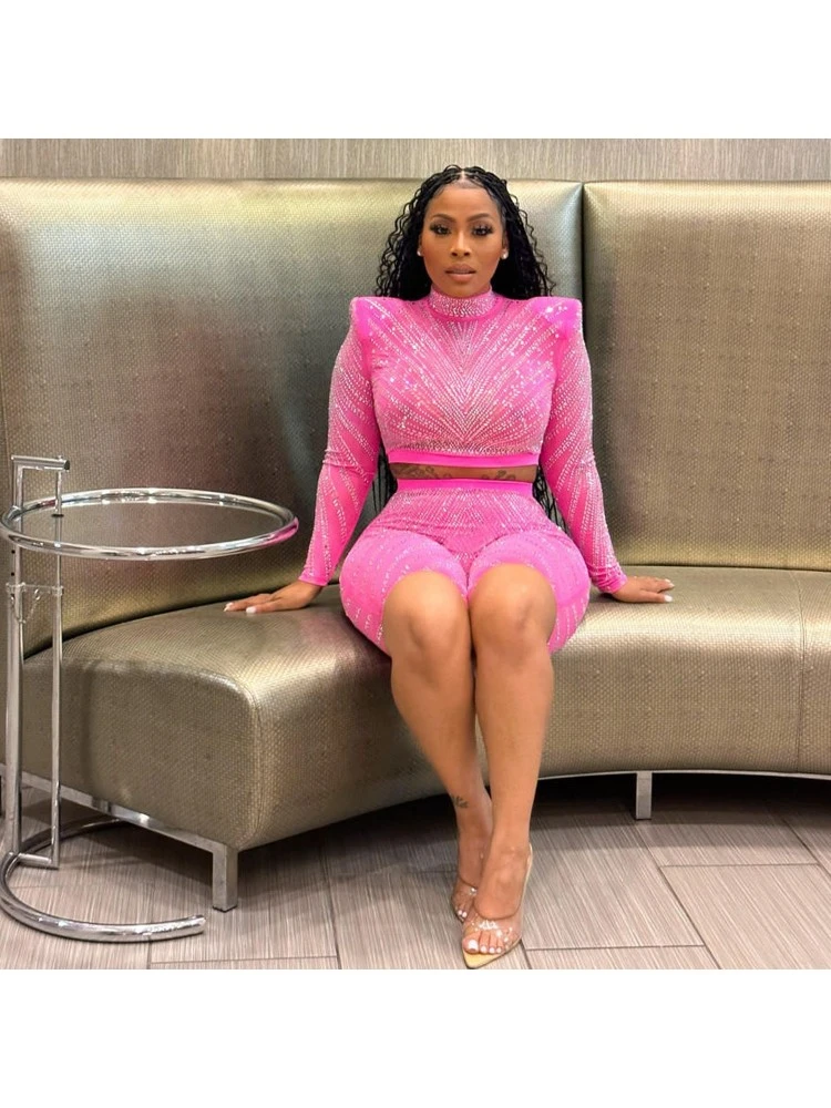 Hot Drilling See Through 2 Piece Short Sets - Image 4