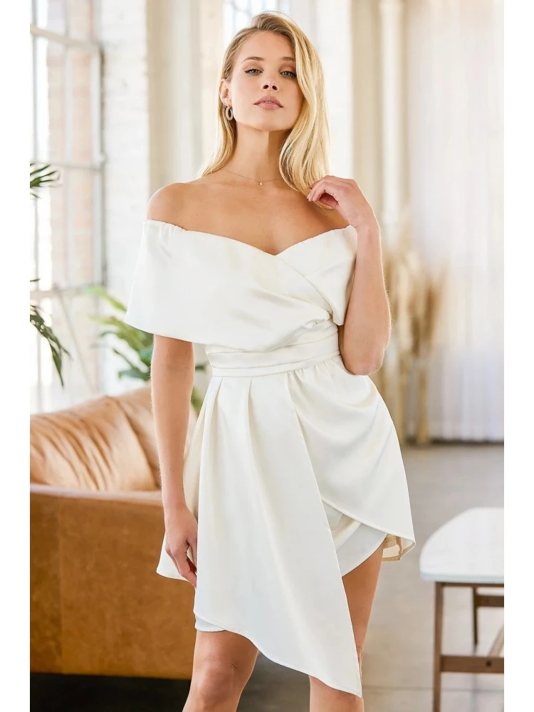 Stylish Ladies Plain Zip Short Sleeve Dress