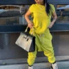 Casual Street Yellow Women's Trouser Two-Piece Suit