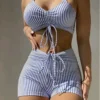 Striped Women Summer Beach Casual Swimwear Sets
