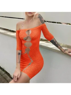 Cutout Summer Women Off The Shoulder Dress