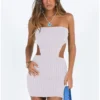 Women Casual Cutout Strapless Short Dress