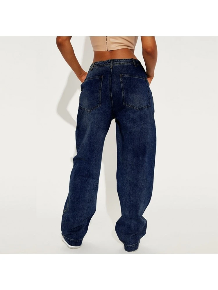 Funny Letter Printing Loose Jeans For Women - Image 2