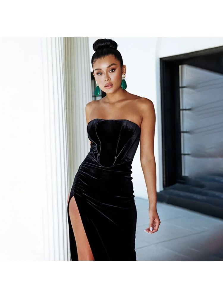 Women's Elegant Split Hem Sleeveless Evening Dress - Image 6