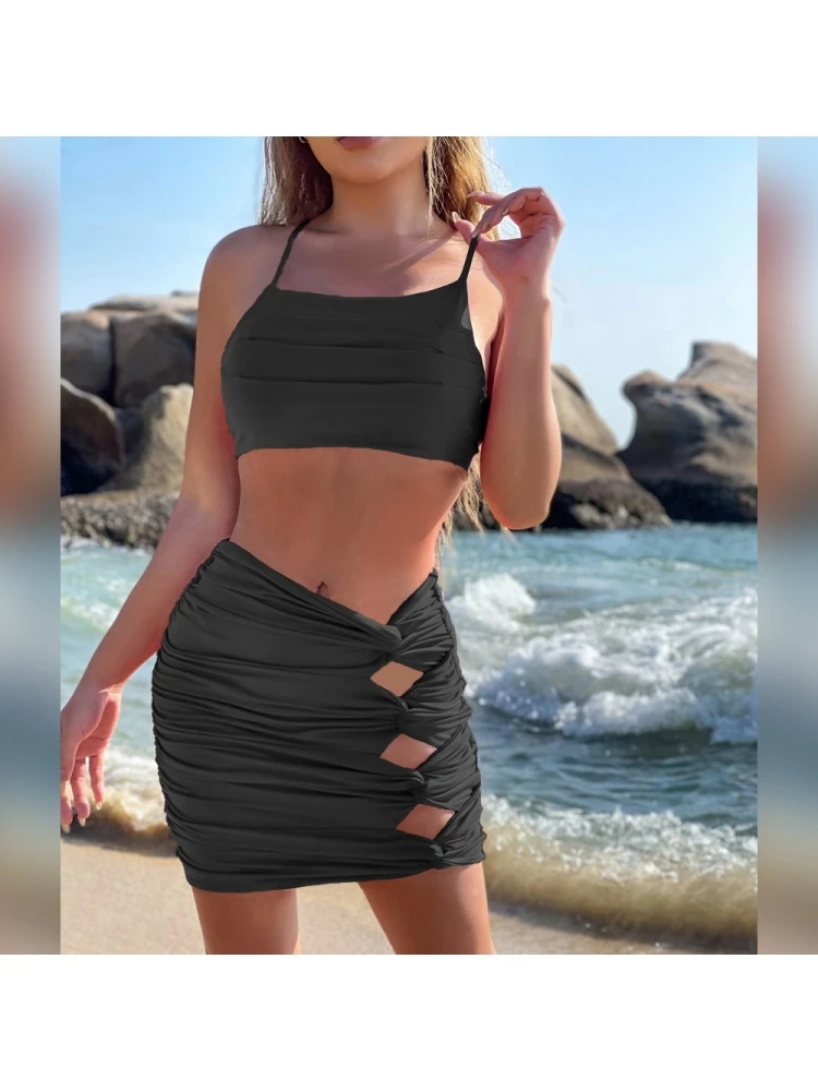 Ripped Two-Piece Sexy Skirt Set