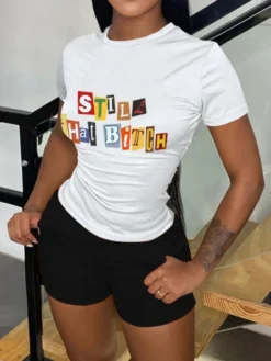 Casual Two-piece Short Sleeve Trouser Set