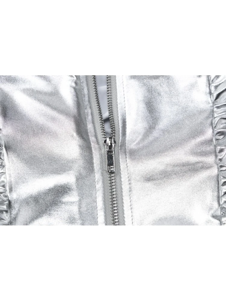 Silver Drawstring V-Neck Sleeveless Dress - Image 7