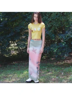 Cartoon Pattern Gradient Color Skirts