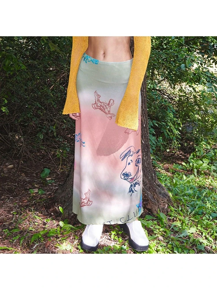 Cartoon Pattern Gradient Color Skirts - Image 2